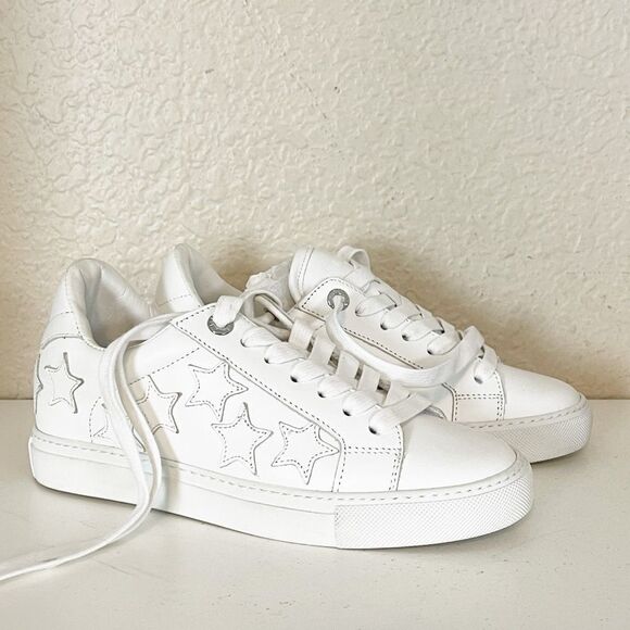 ZADIG & VOLTAIRE sneakers White Star Patches Sneakers. 36/5-5.5. New - Picture 12 of 17